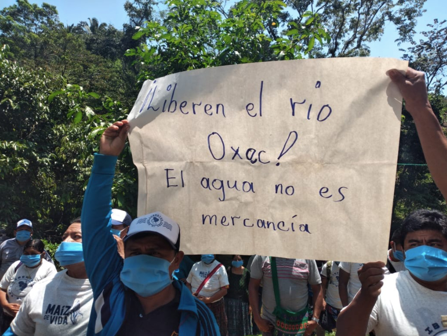 Campesinos protestan contra hidrelectricas y por la libertad de Bernardo​